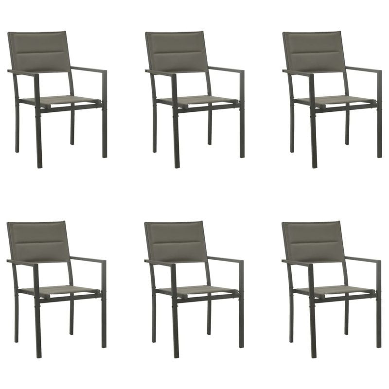 Casa si Gradina - Gradina si terasa - Mobilier exterior - Seturi mobila gradina - Set mobilier de gradina, 7 piese, negru, otel si textilena - Infinity.ro