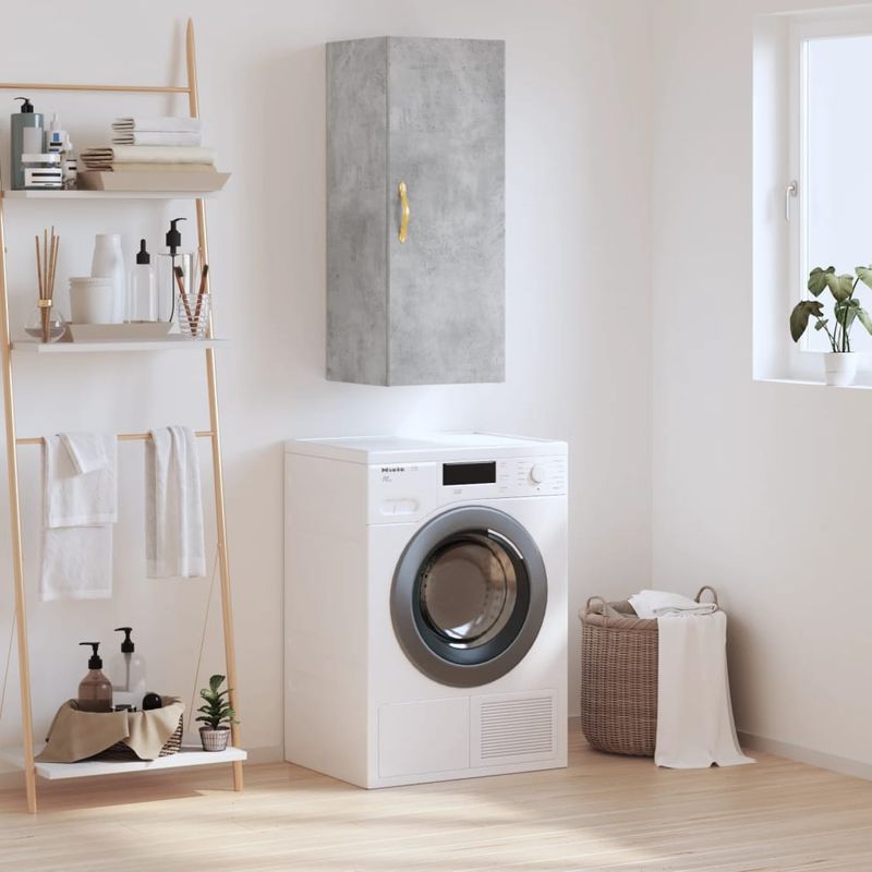 Casa si Gradina - Mobilier - Comode si corpuri - Comode - Dulap montat pe perete, gri beton, 34,5x34x90 cm - Infinity.ro