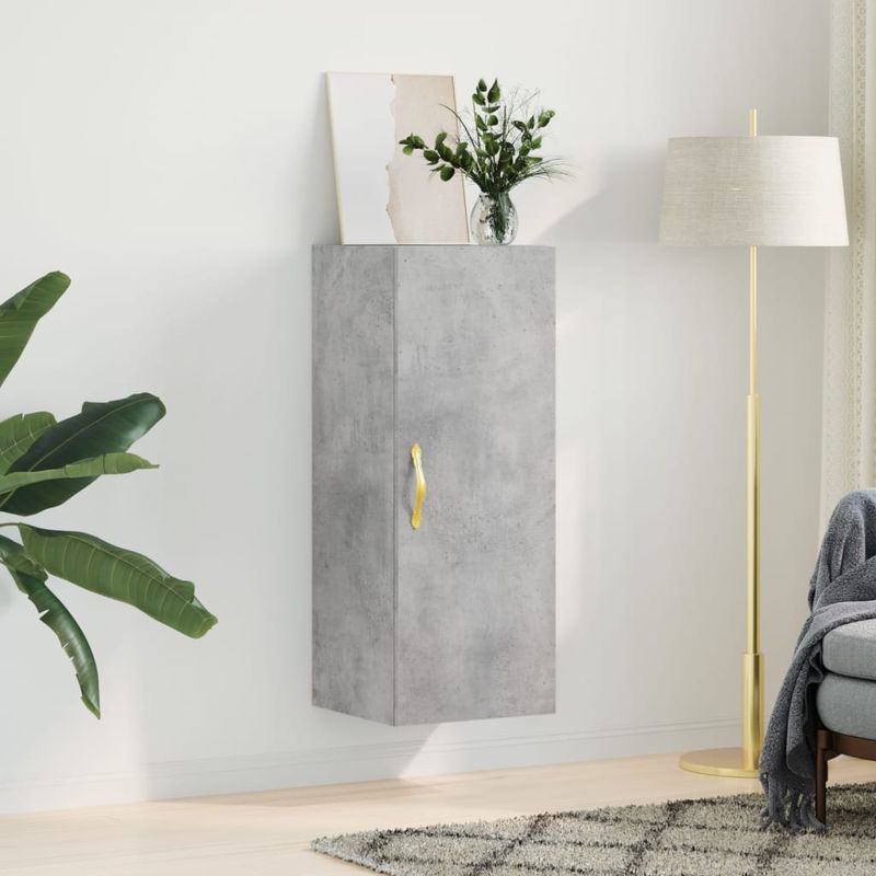 Casa si Gradina - Mobilier - Comode si corpuri - Comode - Dulap montat pe perete, gri beton, 34,5x34x90 cm - Infinity.ro