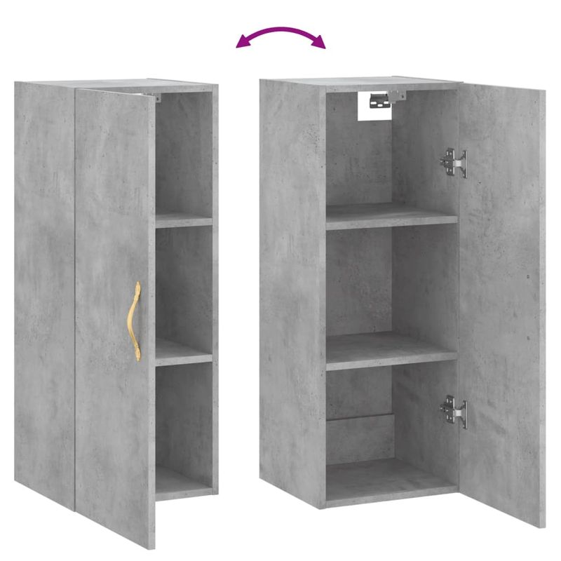 Casa si Gradina - Mobilier - Comode si corpuri - Comode - Dulap montat pe perete, gri beton, 34,5x34x90 cm - Infinity.ro