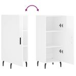 Casa si Gradina - Mobilier - Comode si corpuri - Comode - Servanta, alb extralucios, 34,5x34x90 cm, lemn compozit - Infinity.ro