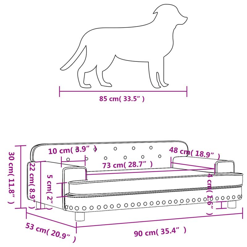 Petshop - Accesorii petshop - Culcusuri si custi - Culcusuri si saltele - Pat de caini, gri deschis, 90x53x30 cm, catifea - Infinity.ro