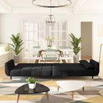 Casa si Gradina - Mobilier - Canapele si coltare - Canapele - Canapea extensibila cu 2 locuri, 2 perne, negru, catifea - Infinity.ro