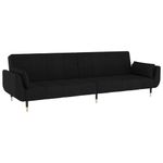 Casa si Gradina - Mobilier - Canapele si coltare - Canapele - Canapea extensibila cu 2 locuri, 2 perne, negru, catifea - Infinity.ro