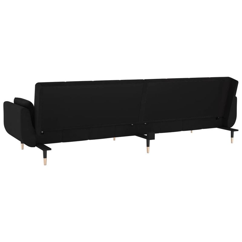Casa si Gradina - Mobilier - Canapele si coltare - Canapele - Canapea extensibila cu 2 locuri, 2 perne, negru, catifea - Infinity.ro