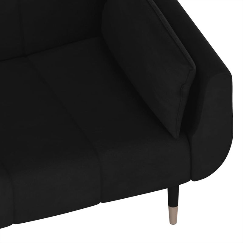 Casa si Gradina - Mobilier - Canapele si coltare - Canapele - Canapea extensibila cu 2 locuri, 2 perne, negru, catifea - Infinity.ro