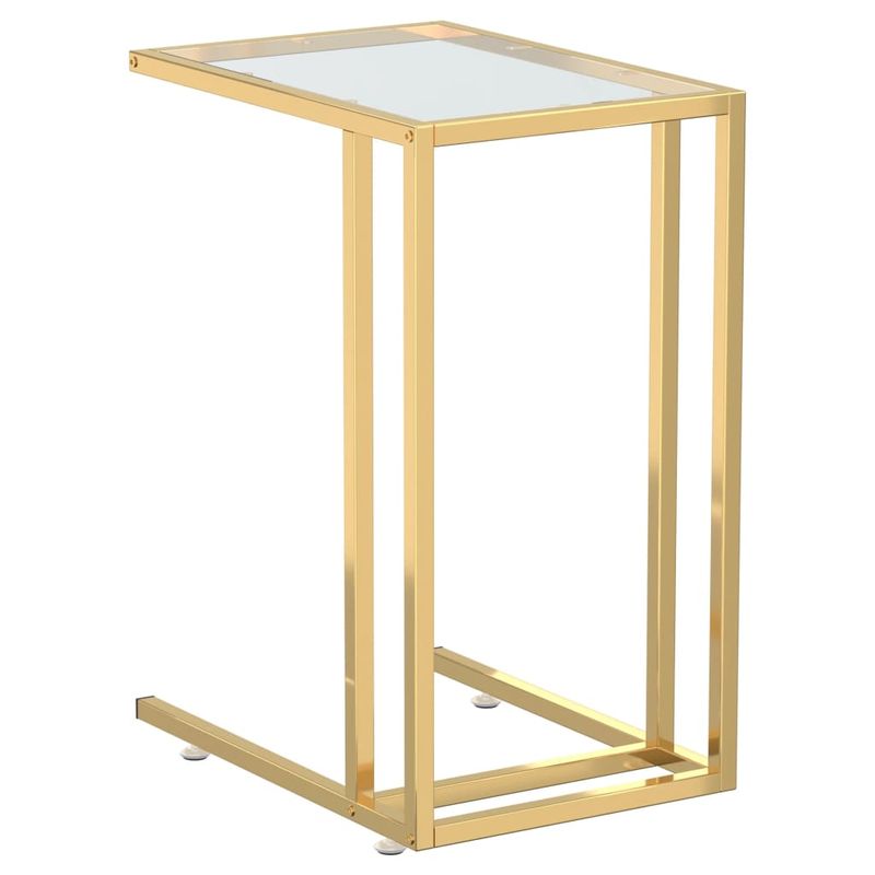 Casa si Gradina - Mobilier - Mese si birouri - Mese living - Masa laterala de calculator, 50x35x65 cm, sticla transparenta - Infinity.ro