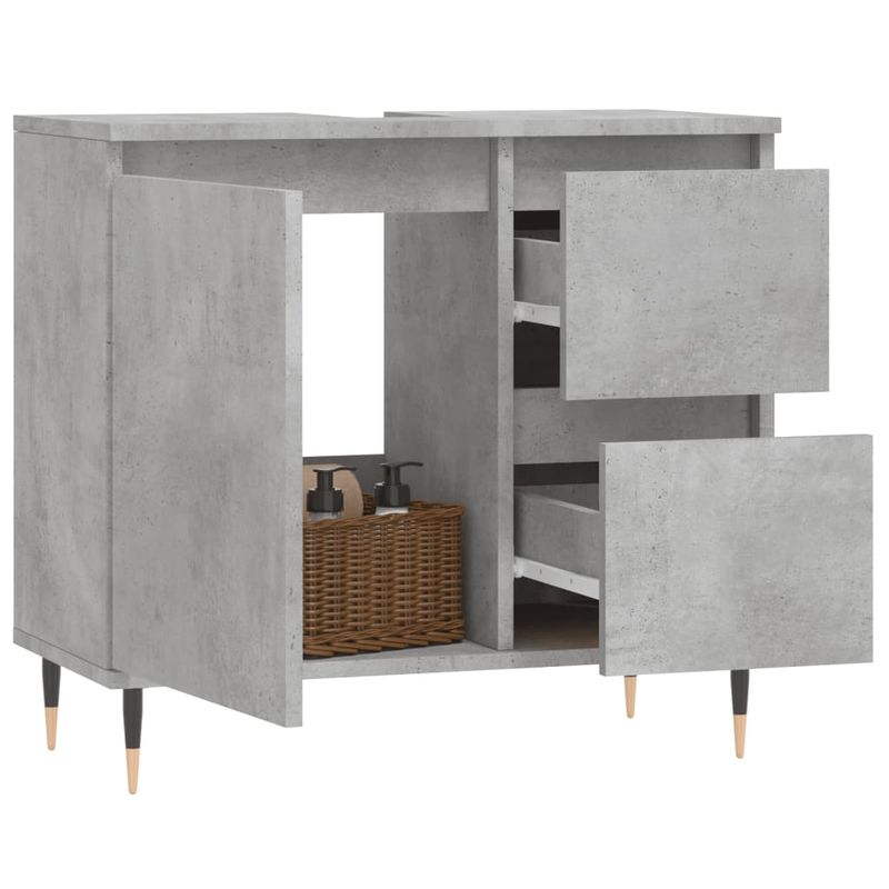 Casa si Gradina - Mobilier - Mobilier baie - Corpuri baie - Dulap de baie, gri beton, 65x33x60 cm, lemn prelucrat - Infinity.ro