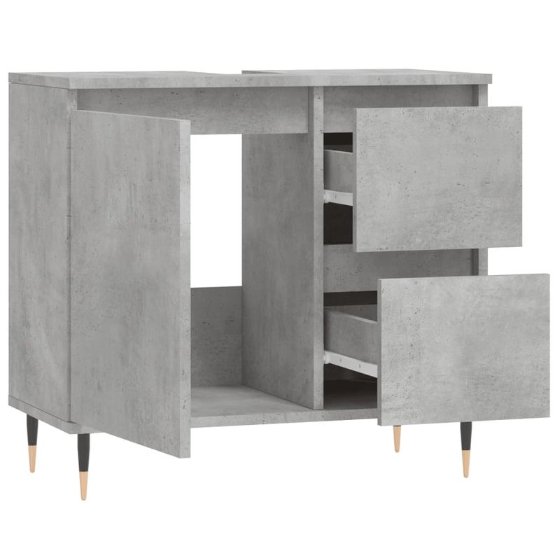 Casa si Gradina - Mobilier - Mobilier baie - Corpuri baie - Dulap de baie, gri beton, 65x33x60 cm, lemn prelucrat - Infinity.ro