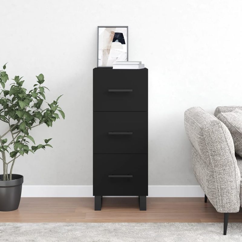 Casa si Gradina - Mobilier - Comode si corpuri - Comode - Servanta, negru, 34,5x34x90 cm, lemn compozit - Infinity.ro