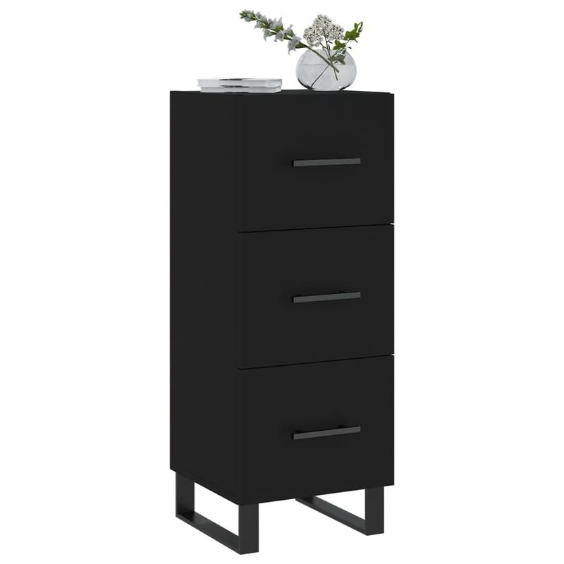 Casa si Gradina - Mobilier - Comode si corpuri - Comode - Servanta, negru, 34,5x34x90 cm, lemn compozit - Infinity.ro