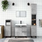 Casa si Gradina - Mobilier - Mobilier baie - Comode baie - Comoda de baie, gri beton, 65x33x60 cm, lemn prelucrat - Infinity.ro