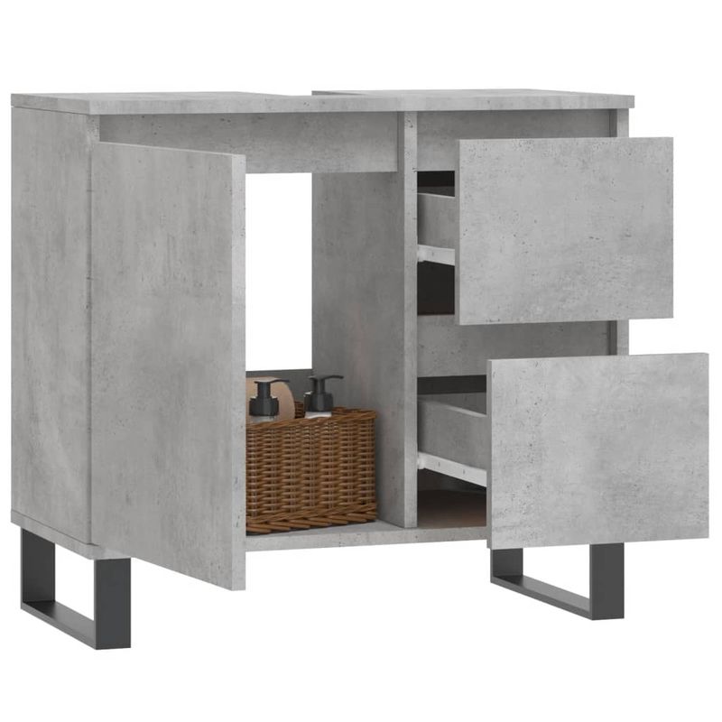 Casa si Gradina - Mobilier - Mobilier baie - Comode baie - Comoda de baie, gri beton, 65x33x60 cm, lemn prelucrat - Infinity.ro