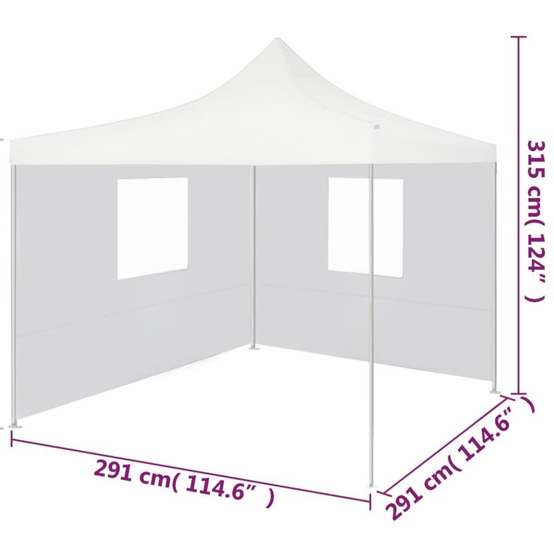 Casa si Gradina - Gradina si terasa - Umbrele si pavilioane - Pavilioane - Cort de petrecere pliabil cu 2 pereti laterali, alb, 3x3 m otel - Infinity.ro