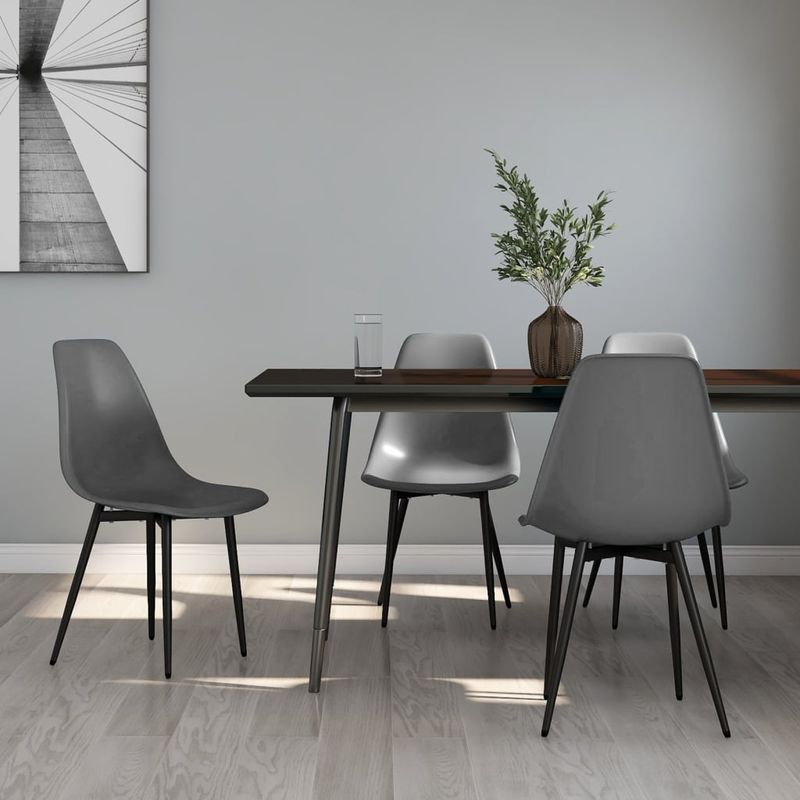 Casa si Gradina - Mobilier - Scaune si fotolii - Scaune - Scaune de bucatarie, 4 buc., gri, PP - Infinity.ro