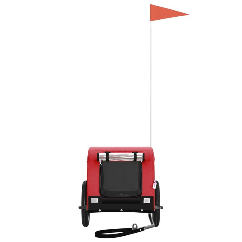 Petshop - Accesorii petshop - Culcusuri si custi - Genti si articole transport - Remorca bicicleta animale companie, rosu/negru, oxford/fier, roșu, mărime 53x124x53 cm - Infinity.ro