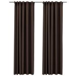 Casa si Gradina - Textile si covoare - Perdele si draperii - Perdele - Perdele opace aspect panza carlige 2 buc. gri taupe 140x225 cm - Infinity.ro