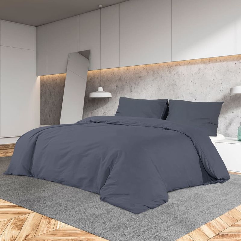 Casa si Gradina - Textile si covoare - Lenjerii de pat - Seturi de lenjerie - Set cu husa de pilota, antracit, 135x200 cm, microfibra - Infinity.ro