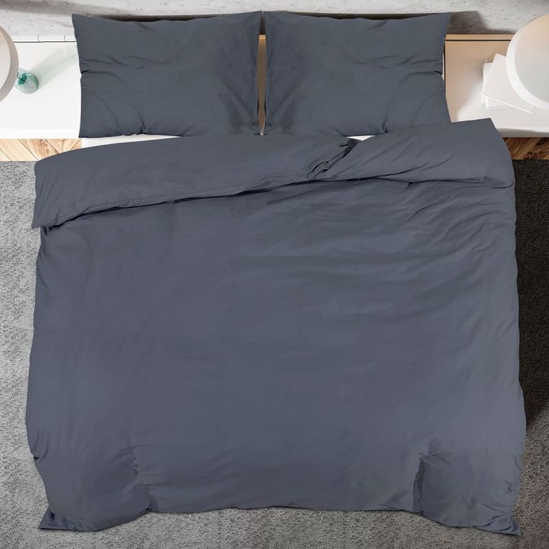 Casa si Gradina - Textile si covoare - Lenjerii de pat - Seturi de lenjerie - Set cu husa de pilota, antracit, 135x200 cm, microfibra - Infinity.ro