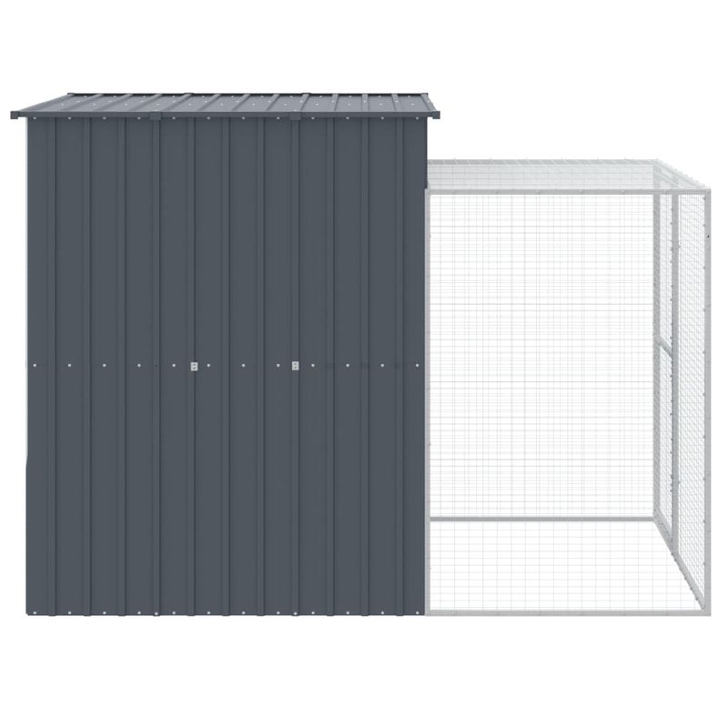 Petshop - Accesorii petshop - Culcusuri si custi - Custi interior si exterior - Cotet de pui cu incinta antracit 165x251x181 cm otel galvanizat - Infinity.ro