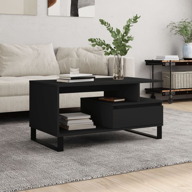 Casa si Gradina - Mobilier - Mese si birouri - Masute de cafea - Masuta de cafea, negru, 90x49x45 cm, lemn compozit - Infinity.ro