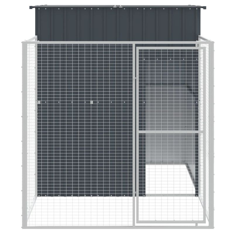 Petshop - Accesorii petshop - Culcusuri si custi - Custi interior si exterior - Cusca caine cu tarc antracit 165x251x181 cm otel galvanizat - Infinity.ro