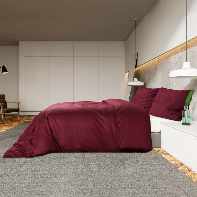 Casa si Gradina - Textile si covoare - Lenjerii de pat - Seturi de lenjerie - Set lenjerie cu husa de pilota, bordo, 260x220 cm, bumbac - Infinity.ro
