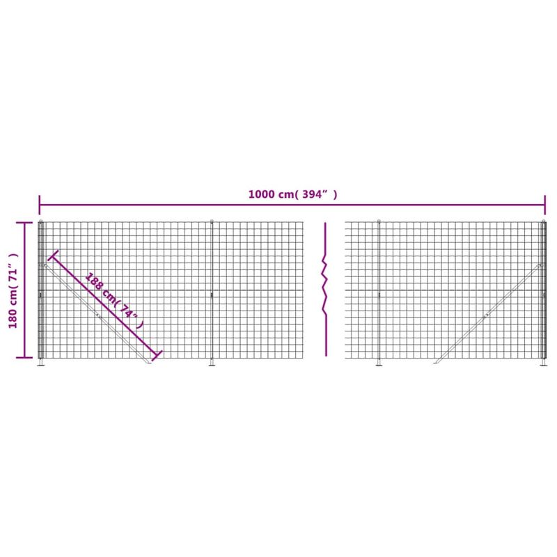 Casa si Gradina - Gradina si terasa - Garduri, panouri si accesorii - Gard plasa de sarma cu bordura, antracit, 1,8x10 m - Infinity.ro