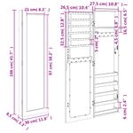 Casa si Gradina - Mobilier - Dulapuri si sifoniere - Dulapuri - Dulap de bijuterii cu oglinda de perete, alb, 30x8,5x106 cm - Infinity.ro