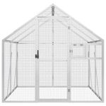 Petshop - Accesorii petshop - Culcusuri si custi - Tarcuri si colivii - Voliera de pasari, argintiu, 1,79x2x1,85 m, aluminiu - Infinity.ro