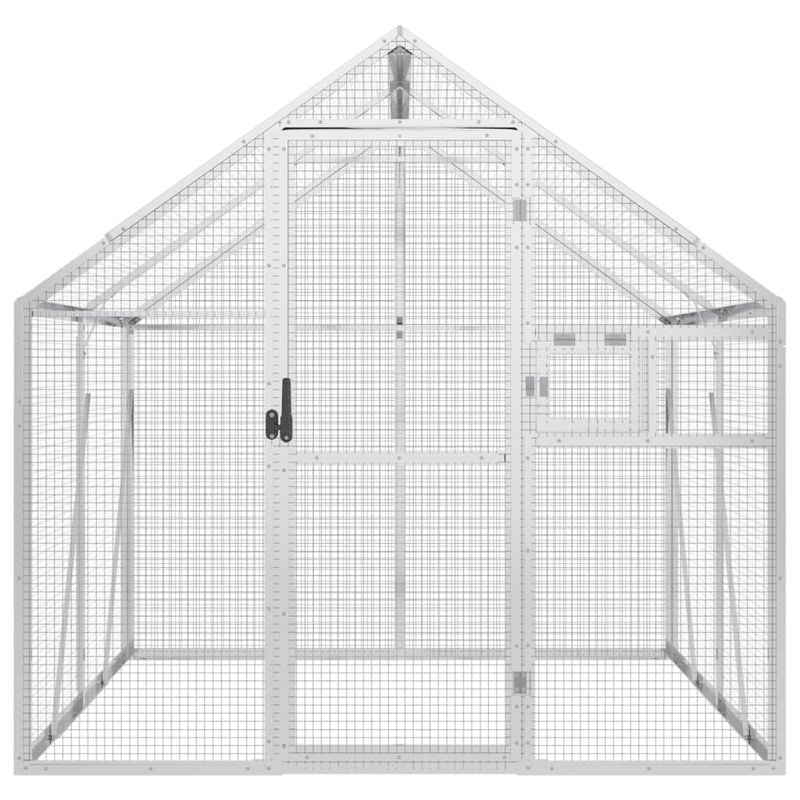 Petshop - Accesorii petshop - Culcusuri si custi - Tarcuri si colivii - Voliera de pasari, argintiu, 1,79x2x1,85 m, aluminiu, mărime 1.79x2x1.85 m - Infinity.ro