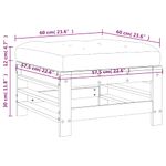 Casa si Gradina - Gradina si terasa - Mobilier exterior - Canapele si fotolii gradina - Taburet de gradina cu perna, lemn masiv douglas - Infinity.ro