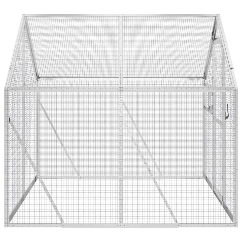 Petshop - Accesorii petshop - Culcusuri si custi - Tarcuri si colivii - Voliera de pasari, argintiu, 1,79x2x1,85 m, aluminiu, mărime 1.79x2x1.85 m - Infinity.ro