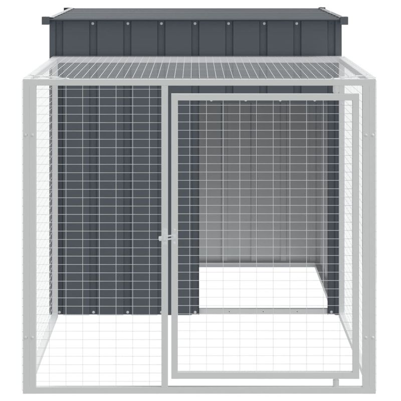 Petshop - Accesorii petshop - Culcusuri si custi - Custi interior si exterior - Cotet de pui cu incinta antracit 110x201x110 cm otel galvanizat - Infinity.ro