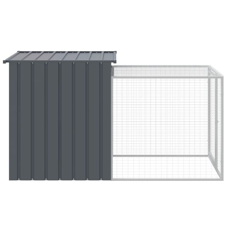Petshop - Accesorii petshop - Culcusuri si custi - Custi interior si exterior - Cotet de pui cu incinta antracit 110x201x110 cm otel galvanizat - Infinity.ro
