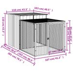 Petshop - Accesorii petshop - Culcusuri si custi - Custi interior si exterior - Cotet de pui cu incinta antracit 110x201x110 cm otel galvanizat - Infinity.ro
