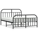 Casa si Gradina - Mobilier - Paturi si accesorii - Paturi - Cadru pat metalic cu tablie de cap/picioare, negru, 140x200 cm - Infinity.ro