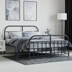 Casa si Gradina - Mobilier - Paturi si accesorii - Paturi - Cadru pat metalic cu tablie de cap/picioare, negru, 140x200 cm - Infinity.ro
