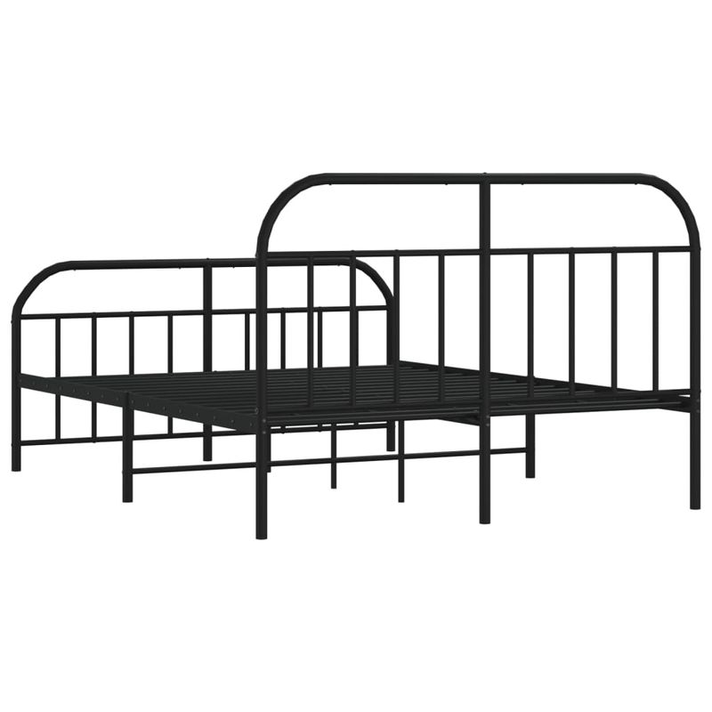 Casa si Gradina - Mobilier - Paturi si accesorii - Paturi - Cadru pat metalic cu tablie de cap/picioare, negru, 140x200 cm - Infinity.ro