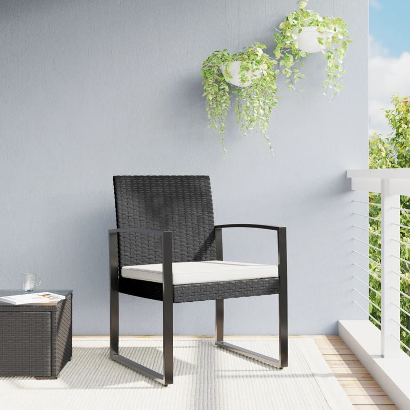 Casa si Gradina - Gradina si terasa - Mobilier exterior - Scaune si sezlonguri gradina - Scaune de bucatarie de gradina, 2 buc., negru, rattan PP - Infinity.ro