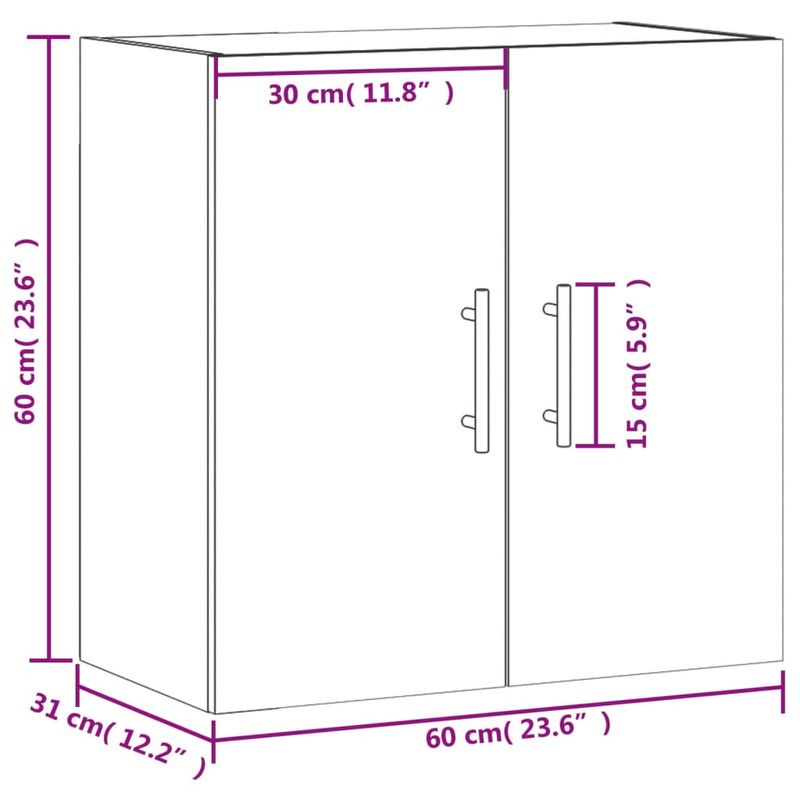 Casa si Gradina - Mobilier - Dulapuri si sifoniere - Dulapuri - Dulap de perete, alb, 60x31x60 cm, lemn compozit - Infinity.ro