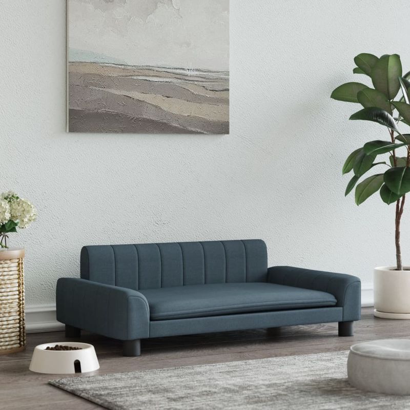 Petshop - Accesorii petshop - Culcusuri si custi - Culcusuri si saltele - Pat de caini, gri inchis, 90x53x30 cm, material textil - Infinity.ro