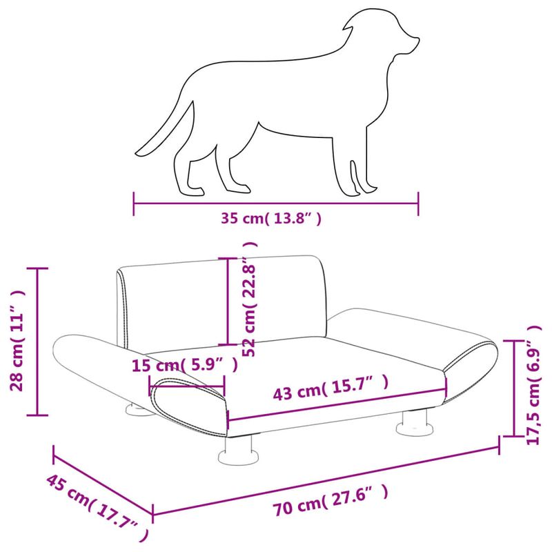 Petshop - Accesorii petshop - Culcusuri si custi - Culcusuri si saltele - Pat de caini, crem, 70x45x28 cm, piele ecologica - Infinity.ro