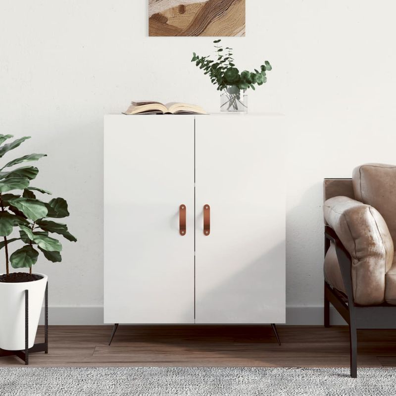 Casa si Gradina - Mobilier - Comode si corpuri - Comode - Servanta, alb extralucios, 69,5x34x90 cm, lemn compozit - Infinity.ro
