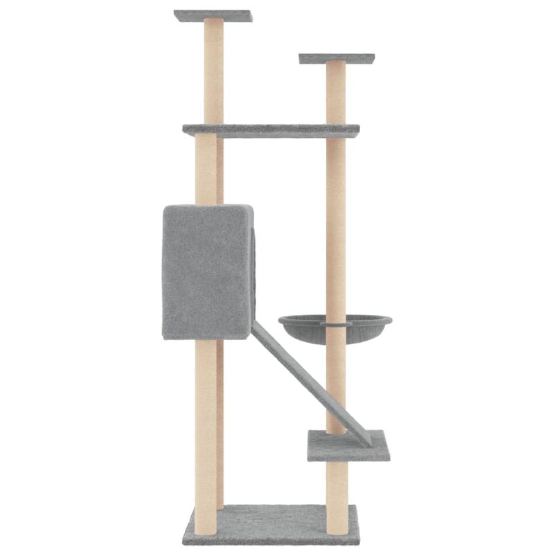 Petshop - Accesorii petshop - Jucarii animale - Ansambluri de joaca - Ansamblu de pisici, stalpi din funie sisal, gri deschis, 153 cm - Infinity.ro