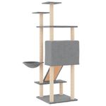 Petshop - Accesorii petshop - Jucarii animale - Ansambluri de joaca - Ansamblu de pisici, stalpi din funie sisal, gri deschis, 153 cm - Infinity.ro