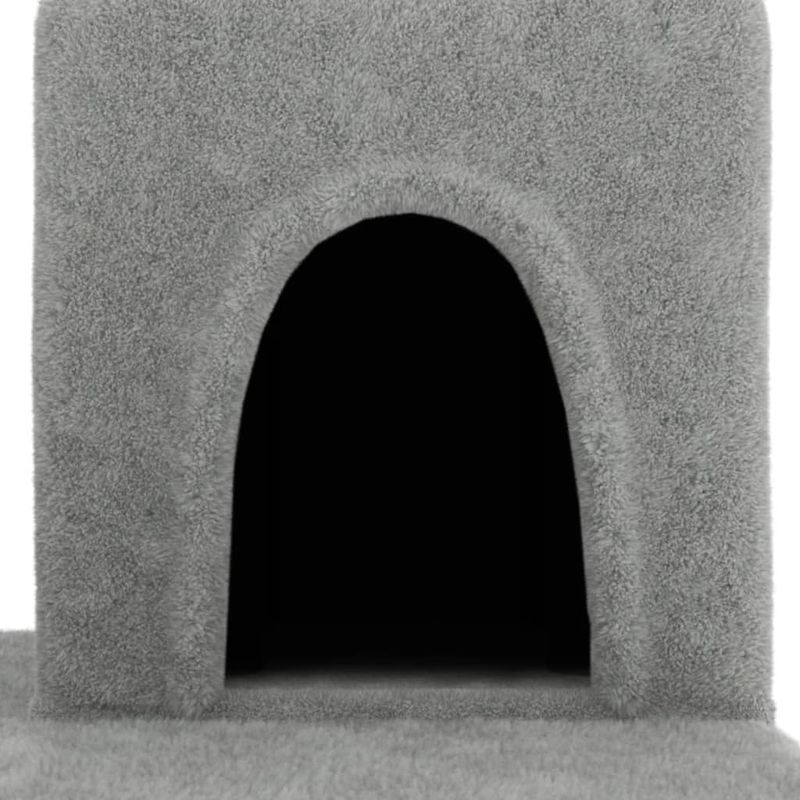 Petshop - Accesorii petshop - Jucarii animale - Ansambluri de joaca - Ansamblu de pisici, stalpi din funie sisal, gri deschis, 154 cm - Infinity.ro