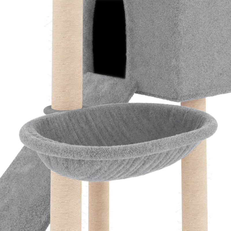 Petshop - Accesorii petshop - Jucarii animale - Ansambluri de joaca - Ansamblu de pisici, stalpi din funie sisal, gri deschis, 153 cm - Infinity.ro
