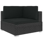 Casa si Gradina - Gradina si terasa - Mobilier exterior - Seturi mobila gradina - Set mobilier de gradina cu perne, 7 piese, negru, poliratan - Infinity.ro