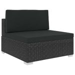 Casa si Gradina - Gradina si terasa - Mobilier exterior - Seturi mobila gradina - Set mobilier de gradina cu perne, 7 piese, negru, poliratan - Infinity.ro